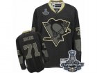 Mens Reebok Pittsburgh Penguins #71 Evgeni Malkin Premier Black Ice 2017 Stanley Cup Champions NHL Jersey