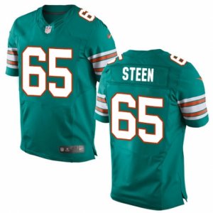 Mens Nike Miami Dolphins #65 Anthony Steen Elite Aqua Green Alternate NFL Jersey