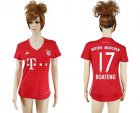 Womens Bayern Munchen #17 Boateng Home Soccer Club Jersey