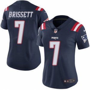 Women\'s Nike New England Patriots #7 Jacoby Brissett Limited Navy Blue Rush NFL Jersey