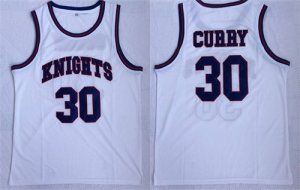 Charlotte Christian High School Knights #30 Stephen Curry White Basketball Jersey