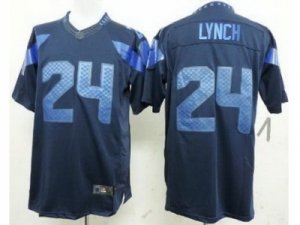 Nike Seattle Seahawks #24 Marshawn Lynch Blue Jerseys(Drenched Limited)