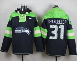 Nike Seattle Seahawks #31 Kam Chancellor Steel Blue Player Pullover Hoodie