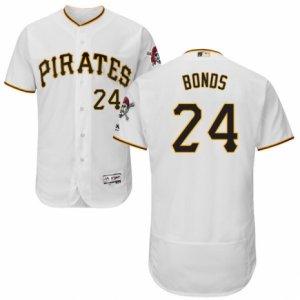Men\'s Majestic Pittsburgh Pirates #24 Barry Bonds White Flexbase Authentic Collection MLB Jersey