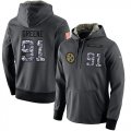 NFL Mens Nike Pittsburgh Steelers #91 Kevin Greene Stitched Black Anthracite Salute to Service Player Performance Hoodie