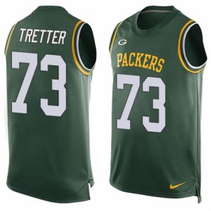 Mens Nike Green Bay Packers #73 JC Tretter Limited Green Player Name & Number Tank Top NFL Jersey