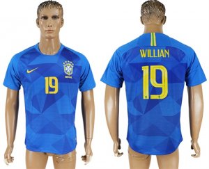 Brazil 19 WILLIAN Away 2018 FIFA World Cup Thailand Soccer Jersey