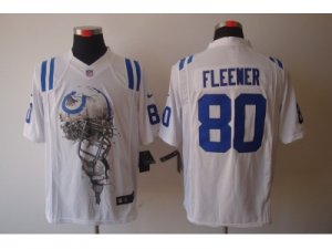 Nike NFL Indianapolis Colts #80 Coby Fleener white Jerseys (Helmet Tri-Blend Limited)