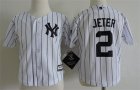 Yankees #2 Derek Jeter White Toddler Cool Base Jersey