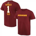 Mens Washington Redskins Pro Line College Number 1 Dad T-Shirt Red