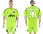 2017-18 AC Milan 99 DONNARUMMA Fluorescent Green Goalkeeper Soccer Jersey