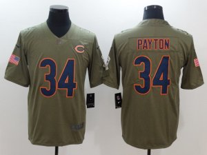 Nike Bears #34 Walter Payton Olive Salute To Service Limited Jersey