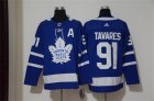 Maple Leafs #91 John Tavares Blue Adidas Jersey