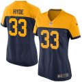 women Nike green bay packers #33 Hyde yellow-blue jerseys