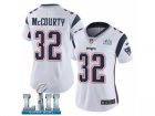 Women Nike New England Patriots #32 Devin McCourty White Vapor Untouchable Limited Player Super Bowl LII NFL Jersey