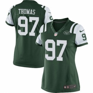 Women\'s Nike New York Jets #97 Lawrence Thomas Limited Green Team Color NFL Jersey