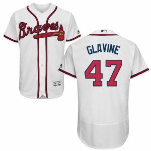 Men\'s Majestic Atlanta Braves #47 Tom Glavine White Flexbase Authentic Collection MLB Jersey