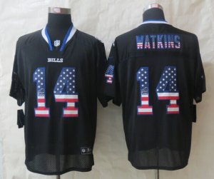 Nike Buffalo Bills #14 Watkins Black Jerseys(USA Flag Fashion Elite)