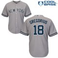 Men's Majestic New York Yankees #18 Didi Gregorius Replica Grey Road MLB Jersey