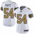 Women's Nike New Orleans Saints #54 Khairi Fortt Limited White Rush NFL Jersey