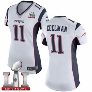 Womens Nike New England Patriots #11 Julian Edelman Limited White Super Bowl LI 51 NFL Jersey