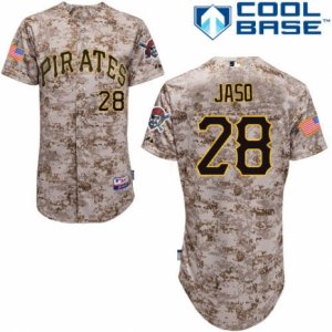 Men\'s Majestic Pittsburgh Pirates #28 John Jaso Authentic Camo Alternate Cool Base MLB Jersey