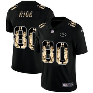 Nike 49ers #80 Jerry Rice Black Statue Of Liberty Limited Jersey