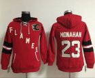 Women Calgary Flames #23 Sean Monahan Red Old Time Heidi NHL Hoodie