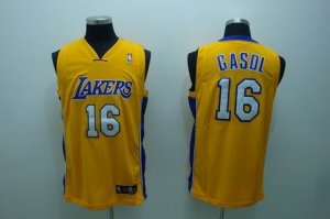 nba los angeles lakers #16 gasol regular yellow