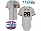 2012 world series mlb san francisco giants #28 posey grey[sf style]