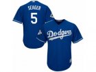 Youth Majestic Los Angeles Dodgers #5 Corey Seager Replica Royal Blue Alternate 2017 World Series Bound Cool Base MLB Jersey