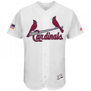 Mens St. Louis Cardinals Blank White Stitched 2016 Fashion Stars & Stripes Flex Base Baseball Jersey