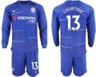 2018-19 Chelsea 13 COURTOIS Home Long Sleeve Soccer Jersey