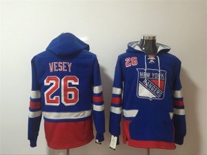 Rangers #26 Jimmy Vesey Blue All Stitched Hooded Sweatshirt