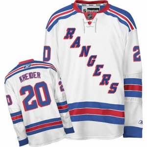 Womens Reebok New York Rangers #20 Chris Kreider Premier White Away NHL Jersey