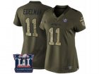 Womens Nike New England Patriots #11 Julian Edelman Limited Green Salute to Service Super Bowl LI Champions NFL Jersey