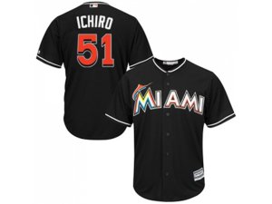 Youth Miami Marlins #51 Ichiro Suzuki Black Cool Base Stitched MLB Jersey