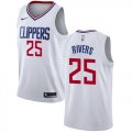 Men Nike Los Angeles Clippers #25 Austin Rivers white Jersey