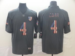 Nike Raiders #4 Derek Carr 2019 Salute To Service USA Flag Fashion Limited Jersey