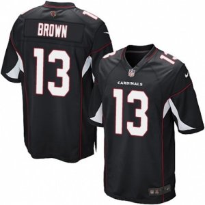 Mens Nike Arizona Cardinals #13 Jaron Brown Game Black Alternate NFL Jersey