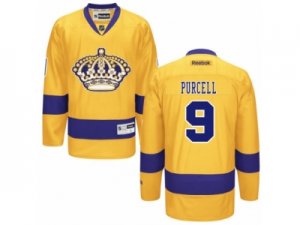 Mens Reebok Los Angeles Kings #9 Teddy Purcell Authentic Gold Alternate NHL Jersey