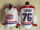 NHL Montreal Canadiens #76 PK Subban chalaza white jerseys