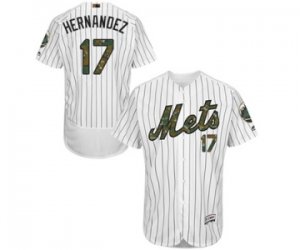 Men\'s Majestic New York Mets #17 Keith Hernandez Authentic White 2016 Memorial Day Fashion Flex Base MLB Jersey