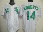 MLB Jerseys Chicago White Sox 14 Paul Konerko White(green strip)