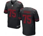 Men's Nike San Francisco 49ers #75 Alex Boone Elite Black NFL Jersey