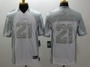 Nike Arizona Cardinals #21 Peterson Platinum White Jerseys(Game)