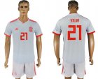 Spain 21 SILVA Away 2018 FIFA World Cup Soccer Jersey