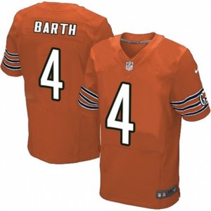 Mens Nike Chicago Bears #4 Connor Barth Elite Orange Alternate NFL Jersey