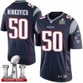 Youth Nike New England Patriots #50 Rob Ninkovich Elite Navy Blue Team Color Super Bowl LI 51 NFL Jersey