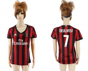 2017-18 AC Milan 7 DEULOFEU Home Women Soccer Jersey